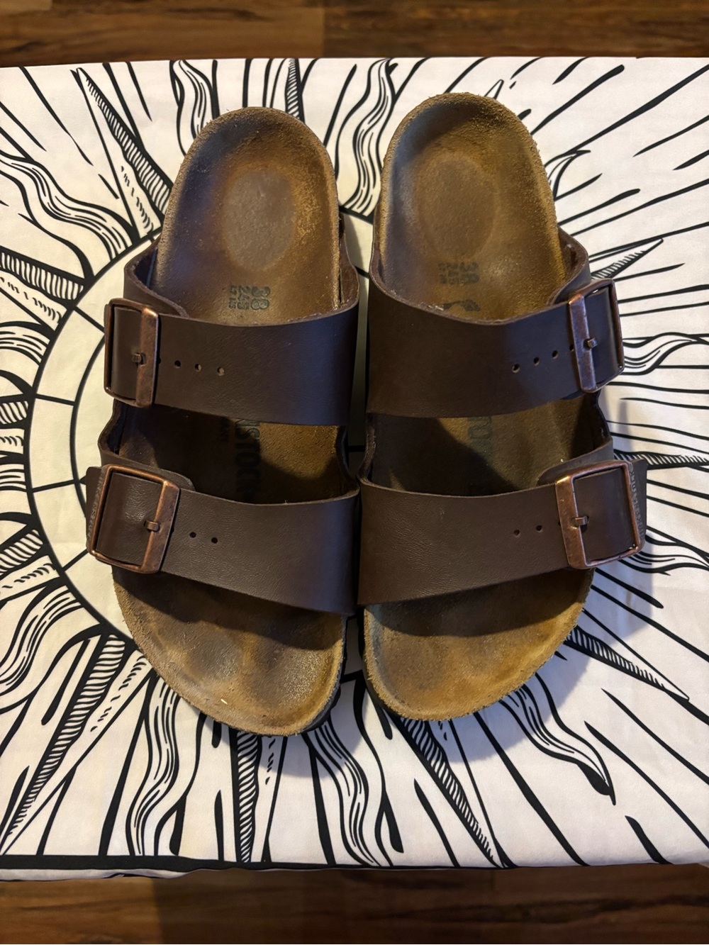 Birkenstock Brown Two-Strap Arizona Sandals